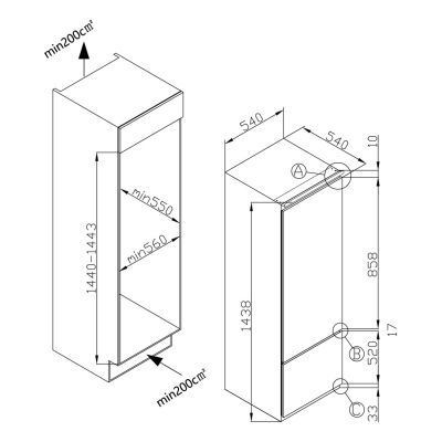 AMICA BK2265.4i(E) Einbaukühlschrank