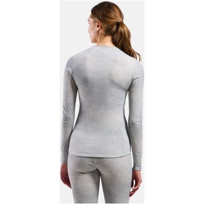 6. Damen-Thermounterhemd Odlo Active Warm X Pow BL Top Crew Neck L/S – Silver Grey, Größe: M