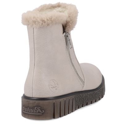 26. Damen-Stiefeletten mit Fellfutter, beige, Rieker Y3481-60
