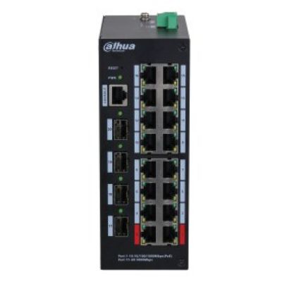 3. Dahua Technology HS4420-16GT-190 Netzwerk-Switch, Managed L2 Gigabit Ethernet (10/100/1000), PoE-fähig, Desktop, Schwarz