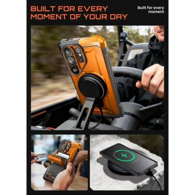 8. Supcase UB Grip Mag MagSafe Hülle für Samsung Galaxy S26 Ultra – Orange und Schwarz