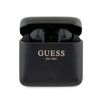 Guess Bluetooth-Kopfhörer GUTWSSU20ALEGK TWS + Dockingstation schwarz/schwarz gedrucktes Logo