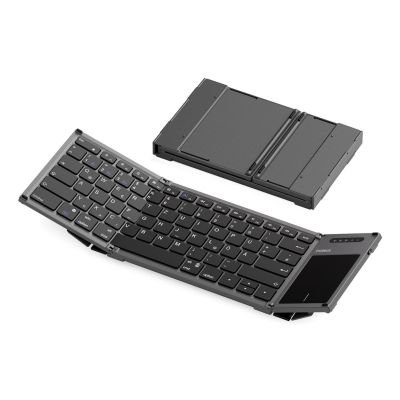 Inateck KB06101_STEEL GRAY Tastatur Home RF Wireless + Bluetooth QWERTZ Englisch Schwarz