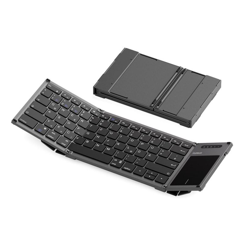 Inateck KB06101_STEEL GRAY Tastatur Home RF Wireless + Bluetooth QWERTZ Englisch Schwarz