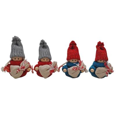 17. Dekorative Puppe mit Tasche, rotes Mädchen, 7,5 cm