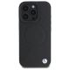 3. BMW Sign Leather Half Textured And Circle MagSafe-Hülle für iPhone 16 Pro Max – Schwarz