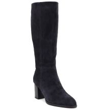 Graue Damen-Lederstiefel mit Absatz Vinceza 67049
