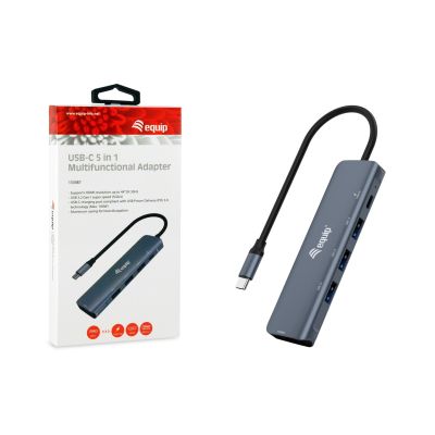 4. Equip 133487 USB 3.2 Gen 1 (3.1 Gen 1) Typ-C Hubs und Konzentratoren 5000 Mbit/s Schwarz, Grau