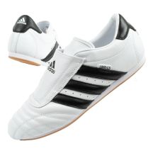 Adidas Damen-Taekwondo-Sportschuhe, weiße Leder-Slipper