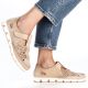 11. Rieker W RKR651 beige Leder Klettverschluss durchbrochene Schuhe