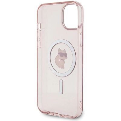 7. Karl Lagerfeld IML Choupette MagSafe Hülle für iPhone 15 Plus – Rosa