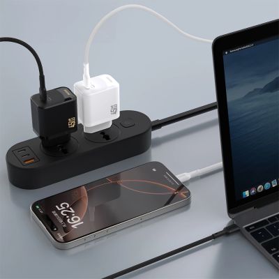 4. Dudao A28C 45W GaN Wandladegerät + USB-C Kabel - Schwarz