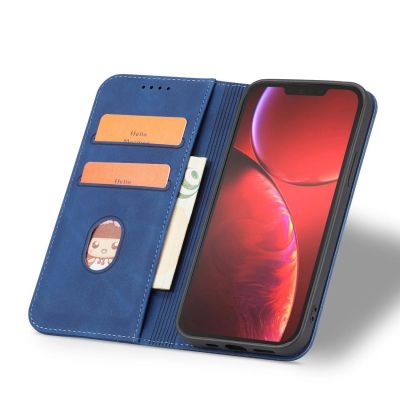4. Magnet Fancy Case Hülle für iPhone 14 Pro Max Hülle mit Flip Wallet Ständer blau