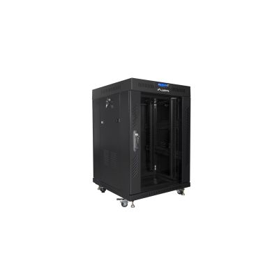 3. LANBERG Bodenschrank 19" 15U 600X600 Glastür LCD Schwarz FF01-6615-12BL (flach verpackt)