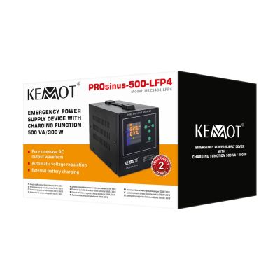 2. KEMOT PROsinus-500-LFP4 Notstromversorgung, reiner Sinuswellenwandler mit Ladefunktion 12 V/230 V 500 VA/300 W