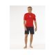 3. Herren Lycra RIP CURL Waves UPF Perf Kurzarmhemd rot