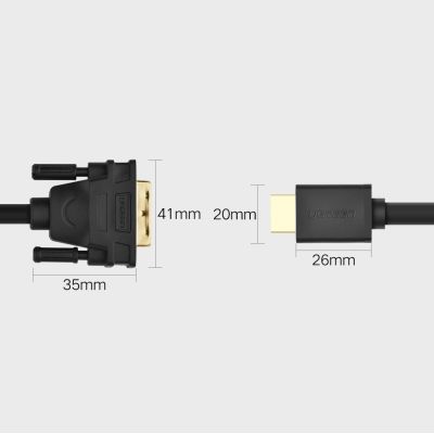 13. Ugreen Kabel HDMI - DVI 4K 60Hz 30AWG 1m schwarz (30116)