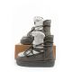 10. D.Franklin Damen Winter Schneestiefel, modisches Fellfutter, grau