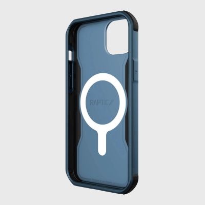 8. Raptic X-Doria Fort Case iPhone 14 Plus mit gepanzerter blauer MagSafe-Hülle