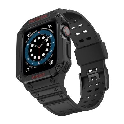 2. Schutzarmband für Apple Watch 38/40/41 mm Panzergehäuse-Armband - Schwarz