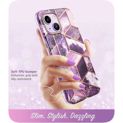 10. Supcase Cosmo Hülle für iPhone 14 Plus – rosa Marmor