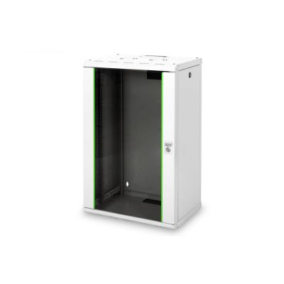 10. Digitus Unique 19" 20HE Wand-Netzwerkschrank 600x450 mm, Glastür, grau, ungeteilt, montiert, 100 kg