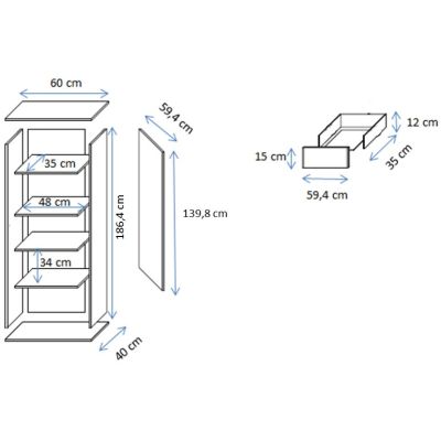 4. Vitrine S1 SOHO 60x41x192 Kaschmir+Schwarz