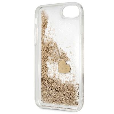 4. Guess, GUOHCI8GLHFLGO iPhone 7/8/SE 2020 /SE 2022 Gold/Gold-Hartschale Glitzer-Anhänger