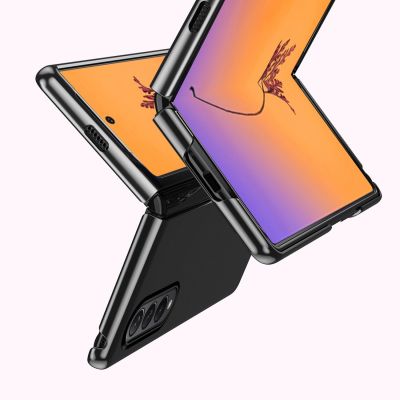 6. Plating Case Hülle für Samsung Galaxy Z Fold 4 Hülle mit metallischem Rahmen blau