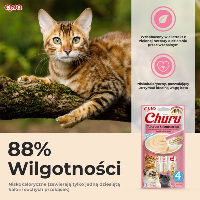 4. CHURU Thunfisch- und Lachs-Leckerli für Katzen, 4 x 14 g