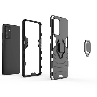 2. Ring Armor robuste Kickstand TPU/PC Panzer Handyhülle Hard Case für Samsung Galaxy A72 4G schwarz