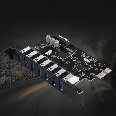 9. USB-3.0-PCI-E-Erweiterungskarte mit 7 Anschlüssen für Desktop-Gehäuse