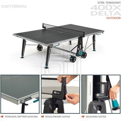 2. Cornilleau 400X Delta Outdoor-Tischtennisplatte grau