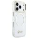4. Guess IML Script Metal MagSafe Hülle für iPhone 17 Pro Max – Transparent