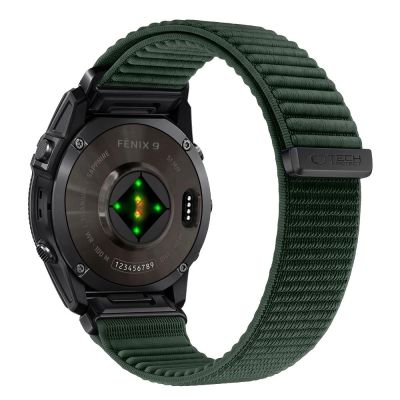 2. Tech-Protect NylonLoop Armband für Garmin Fenix 5X / 5X Plus / 6X / 6X Pro / 7X / 8 / 8 Pro / 9 / 9 Pro (51 mm) – grün