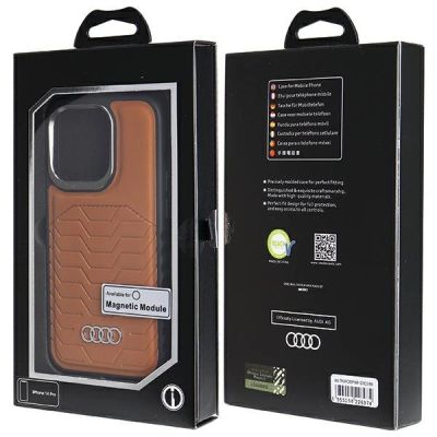 7. Audi Kunstlederhülle mit MagSafe für iPhone 14 Pro – braun