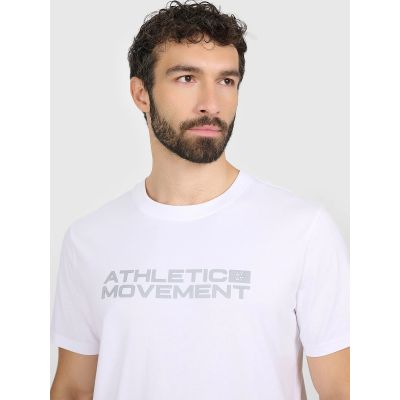 5. Herren-T-Shirt mit Aufdruck, regulär, Größe 4F 4FRAW25TTSHM3384-10S
