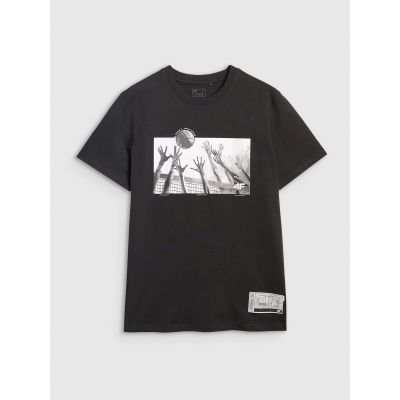 8. Herren-T-Shirt mit Volleyball-Print, Größe 4F 4FRAW25TTSHM3319-20S