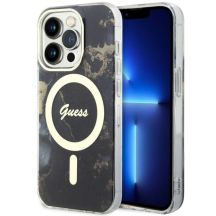Guess GUHMP14LHTMRSK iPhone 14 Pro 6.1" schwarz/schwarz Hardcase Golden Marble MagSafe