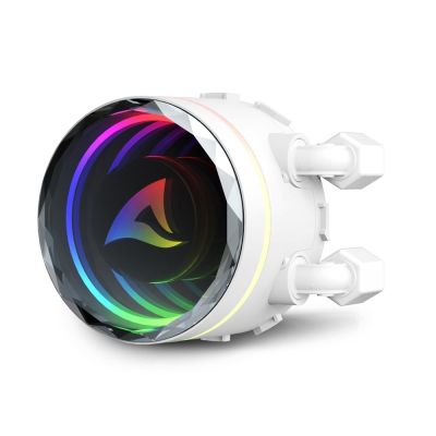 6. Sharkoon S90 All-in-One-Flüssigkeitskühler für Prozessoren, 12 cm, Weiß, 1 Stück