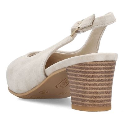 4. Beige Leder-Pumps mit offener Spitze Rieker 44651-60