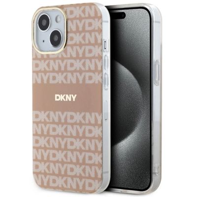 DKNY IML Mono & Stripe MagSafe-Hülle für iPhone 15 / 14 / 13 – Rosa