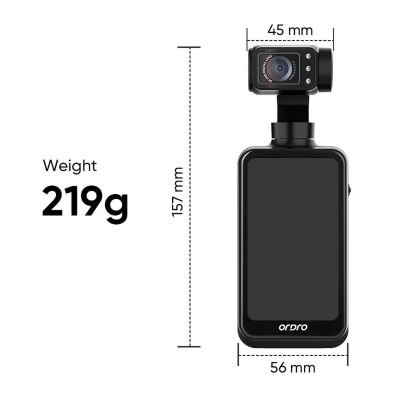 16. Ordro Pocket M5 3-Achsen-Gimbal-Kamera, 5K, für Vlogging und YouTube – Schwarz