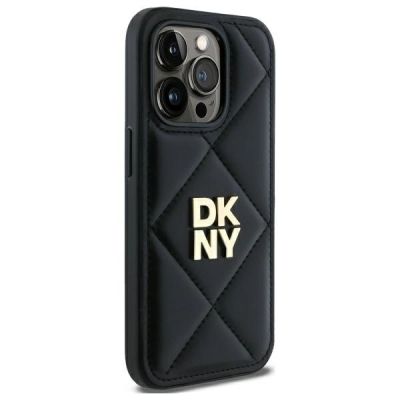 4. DKNY Quilted Stack Logo Hülle für iPhone 14 Pro Max – Schwarz