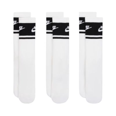 Nike Everyday Elevated Crew Socken, 3 Paar, Weiß und Schwarz, IM7949 901