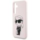 6. Karl Lagerfeld Silikon-Graffiti-Ikonik-Logo-bedruckte MagSafe Samsung Galaxy S25 Hülle Pink