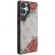4. Guess Leather 4G Flowers Print Metal Classic Logo MagSafe Hülle für Samsung Galaxy S25 Ultra - Rosa