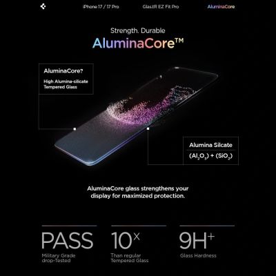 8. Spigen Glas.TR EZ Fit Pro Panzerglas für iPhone 16 Pro / 17 / 17 Pro – Transparent