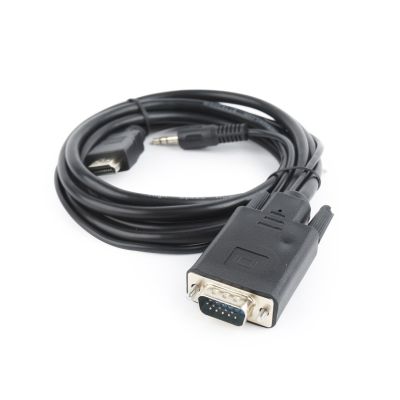 2. GEMBIRD A-HDMI-VGA-03-10 Adapter (HDMI M - D-Sub (VGA), 3,5 mm Stereo-Klinkenstecker M; 3 m; schwarz)