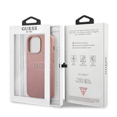 8. Guess GUHCP13XPSASBPI iPhone 13 Pro Max 6.7" pink/pink Hardcase Saffiano Stripe